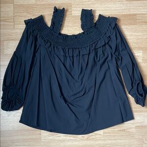 Black Off-Shoulder Women's Top